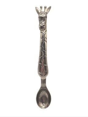 Godinger Giraffe Handle Silver Plated Baby Spoon - Novelty Animal Spoon